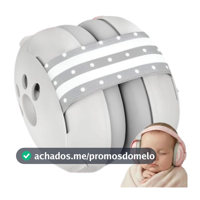 Abafador Protetor de Ruídos Infantil Bebê Ajustável Protetor Auricular de Som para Crianças e Recém-Nascidos Acalma e Protege Audição Ideal para Autismo, Viagens e Sono Fone Abafador de som
