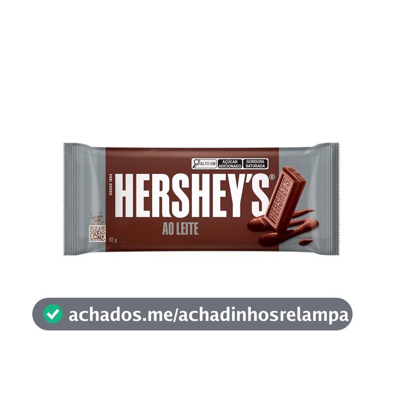 Hershey’s Barra de Chocolate Ao Leite 82g