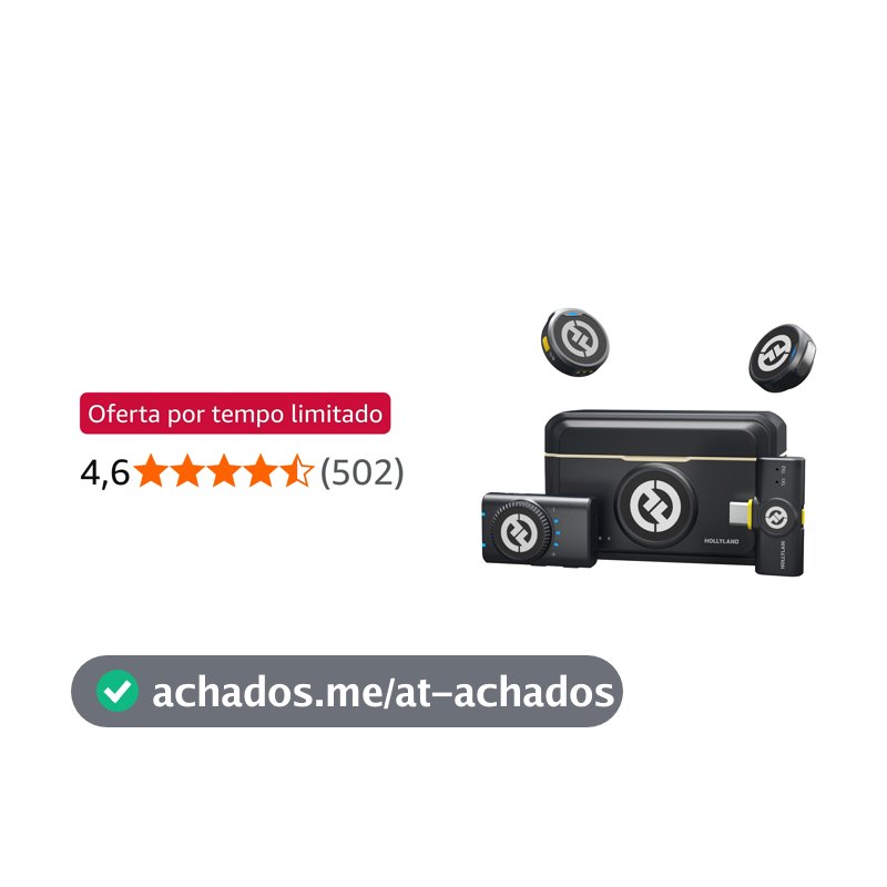 Hollyland Lark M2 Microfone de Lapela Sem Fio, Mini Microfone 48kHz/24bit, Cancelamento de Ruído para Gravação e Transmissão, Compatível com iPhone/Camera/Android/PC(2TX+2RX+Estojo de Carregamento)