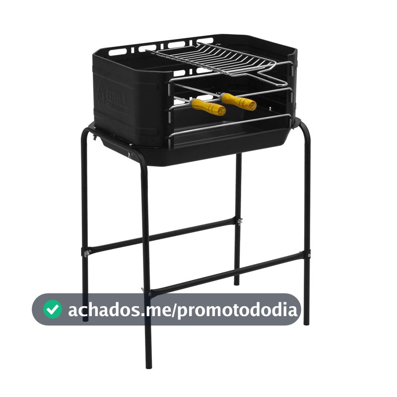 Churrasqueira Portátil Móvel Pro Tork Grill Machine Com Grelha + Espetos