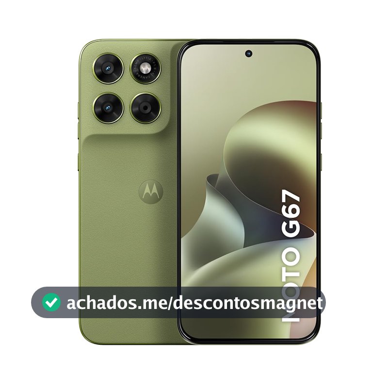 Smartphone Motorola Moto G67 5G - 256GB 4GB RAM + 8GB RAM Boost camera 50MP Sony Lytia 600, tela 1.5K extreme Amoled 120hz, ultrarresistente - Verde Claro