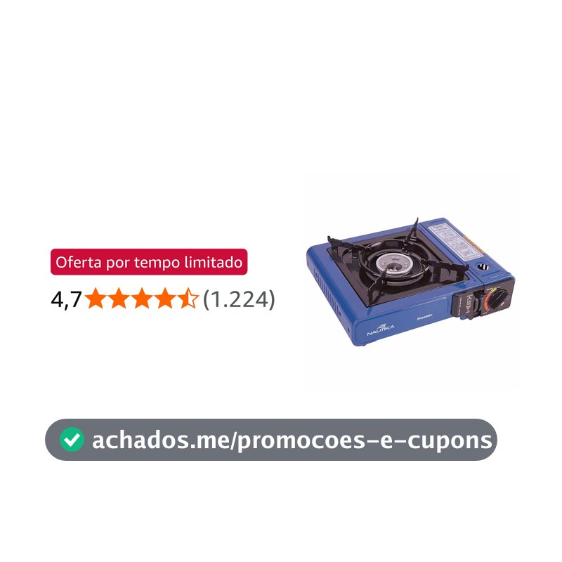 NTK, Fogareiro Frontier Em Aço Esmaltado Com Ignição Eletrônica Apoio De Panela, Chama Regulável, Dispensa Uso De Fósforos, Ideal Para Uso Diário, Camping, Trilha Ou Viagens, Prático E Econômico