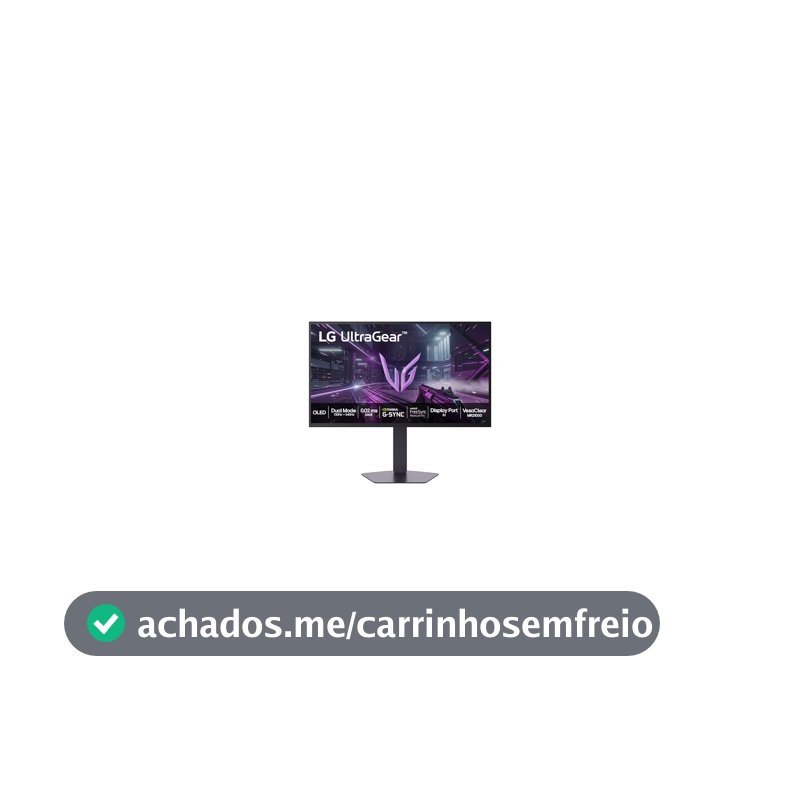 LG UltraGear Monitor Gamer OLED 27" OLED Dual-Mode (QHD 540Hz <-> FHD 720Hz) 0.02ms (GtG) QHD Full HD HDR True Black 500 NVIDIA G-SYNC AMD FreeSync Premium Pro VESA ClearMR 21000, Preto - 27GX790B