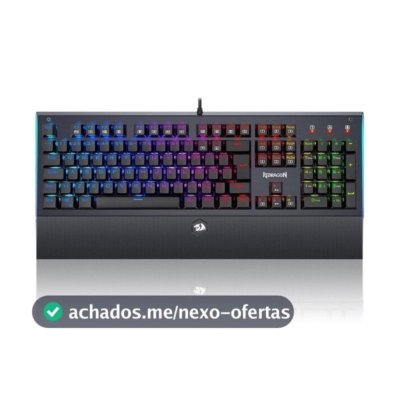 TECLADO MECANICO GAMER ARYAMAN RGB PRETO V2 SWITCH AZUL ABNT2