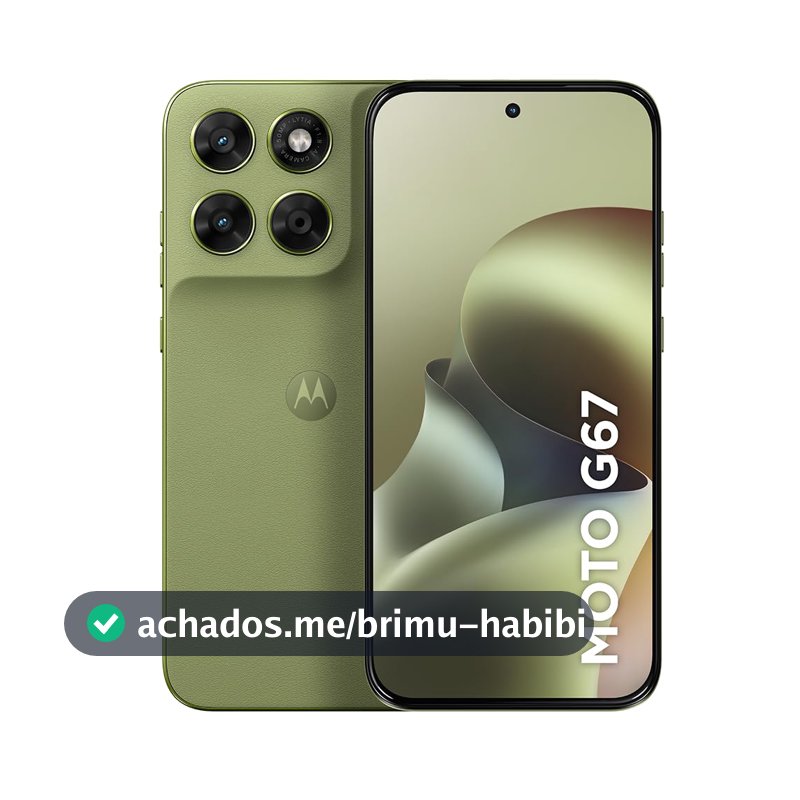 Smartphone Motorola Moto G67 5G - 256GB 4GB RAM + 8GB RAM Boost camera 50MP Sony Lytia 600, tela 1.5K extreme Amoled 120hz, ultrarresistente - Verde Claro