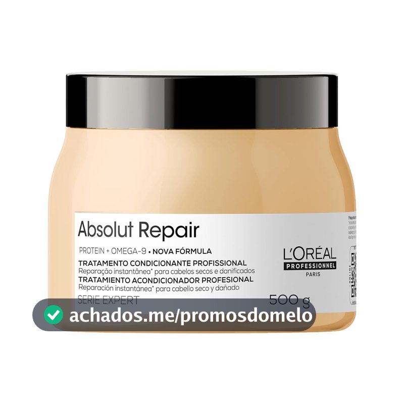 L'Oréal Professionnel Máscara Capilar Absolut Repair, Tratamento Capilar Proteico Para Nutrição Profunda, Hidrata, Repara Danos e Acrescenta Brilho, Para Cabelos Secos e Danificados