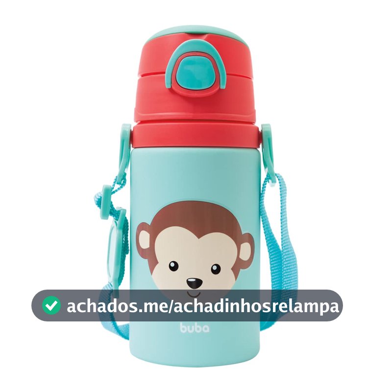Buba Garrafinha De Aluminio Animal Fun Macaco Colorido