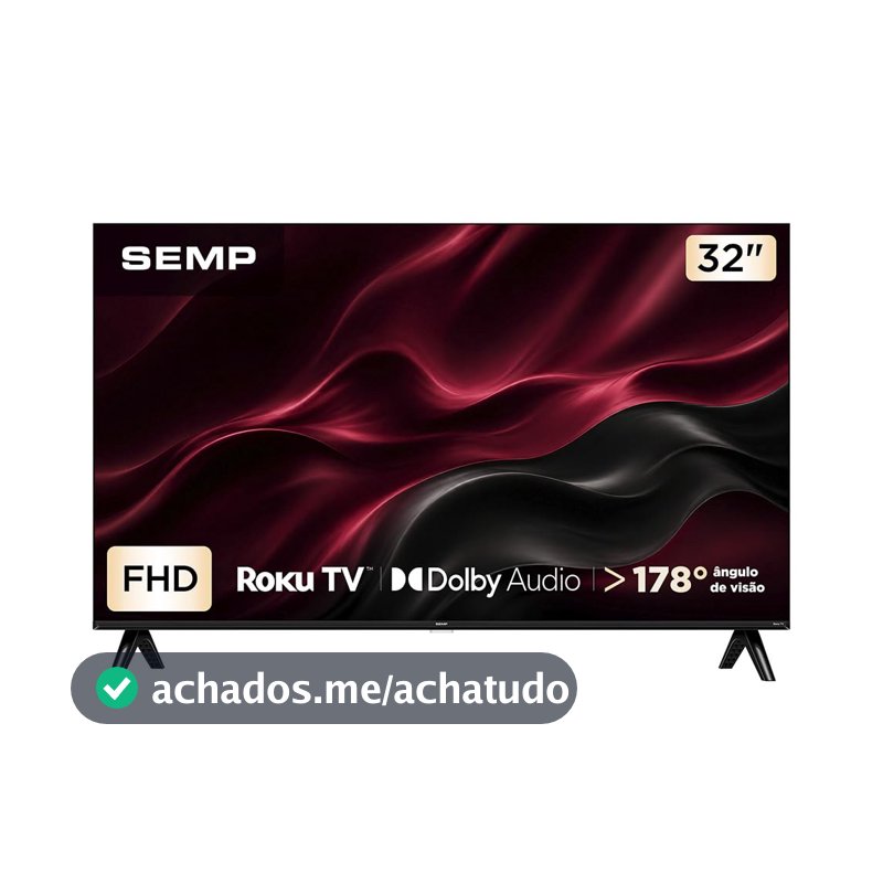 Smart TV Semp 32 Polegadas LED Full HD S42R Roku TV Wi-Fi Dolby Audio Brilho até 220 Nits 32S42R
