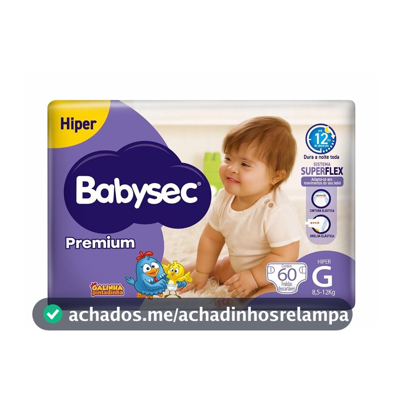 Babysec Fralda Premium Hiper G 60 Un