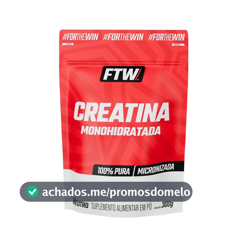 Creatina Pura 300G Refil Monohidratada FTW - Sem sabor Explosão de Energia, Força e Resistência - Absorção Rápida para Ganho de Massa e Performance