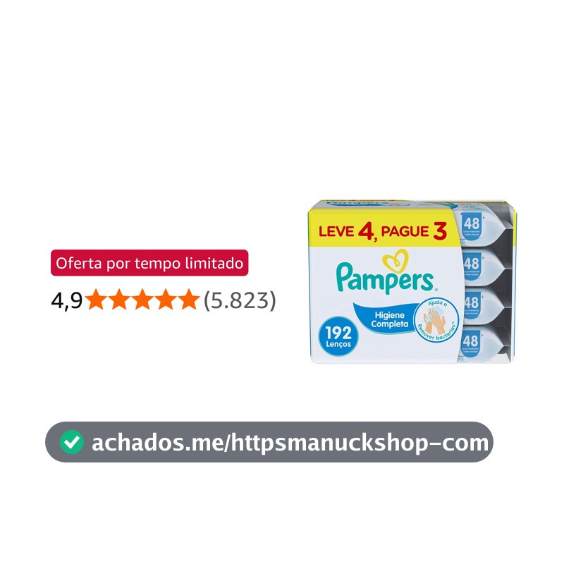 Lenços Umedecidos Pampers Higiene Completa192 Unidades