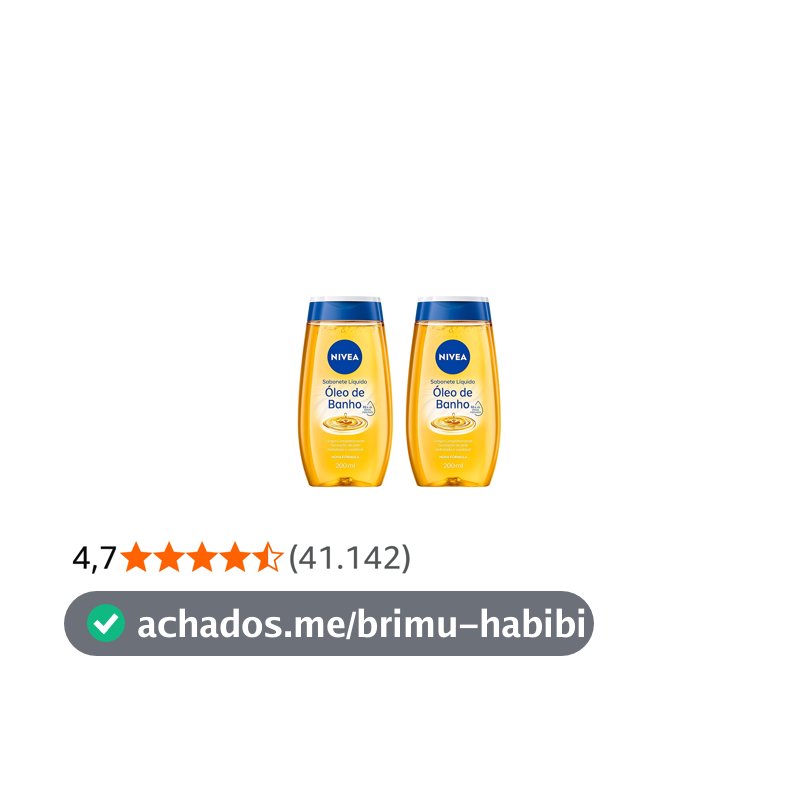 NIVEA KIT Sabonete Líquido Óleo de Banho 200ml - 2 Unidades