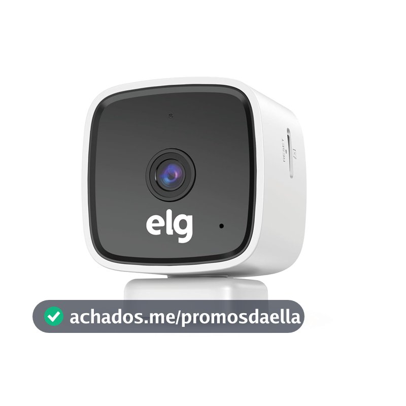 ELG, SHCI603, Câmera interna 1080P Full HD Inteligente Wi-Fi com Botão SOS, Áudio Bidirecional, Visão Noturna e Detecção de Movimentos, Branco