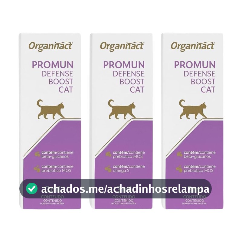 Kit 3 Promun Defense Boost Cat 3ML cada Suplemento Vitamínico Mineral Suporte Nutricional para Gatos Casa Buritis