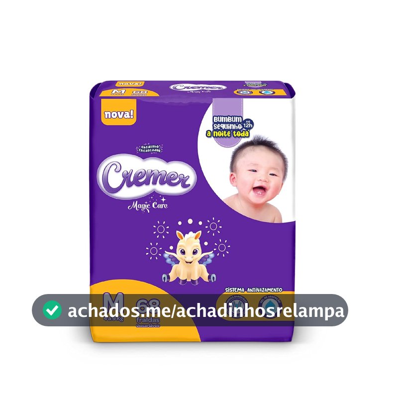 Fralda Cremer Hiper M 68 Unidades