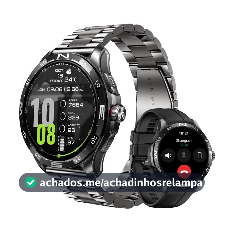 Relógio Kieslect Smart Watch Actor Ultra, tela LTPO AMOLED de 1,6 polegadas, GPS, chamadas e mensagens Bluetooth, 150 modos esportivos, resistente à água 5ATM Alças duplas