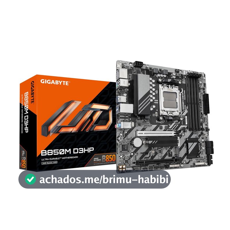 Placa Mãe Gigabyte B850M D3HP (AM5/4xDDR5/HDMI/DP/M.2/USB 3.2)
