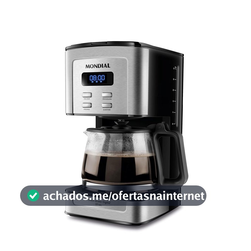MONDIAL Cafeteira Elétrica Dolce Arome Digital, Preto/Inox, 800W, 110V - C-44-32X-SDI