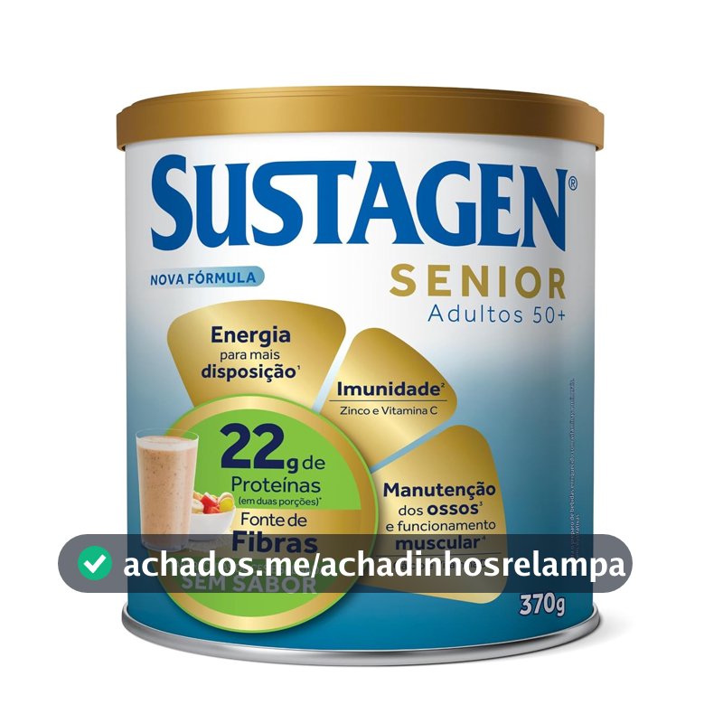 Sustagen Senior Complemento Alimentar 50+ Sem Sabor Lata 370g