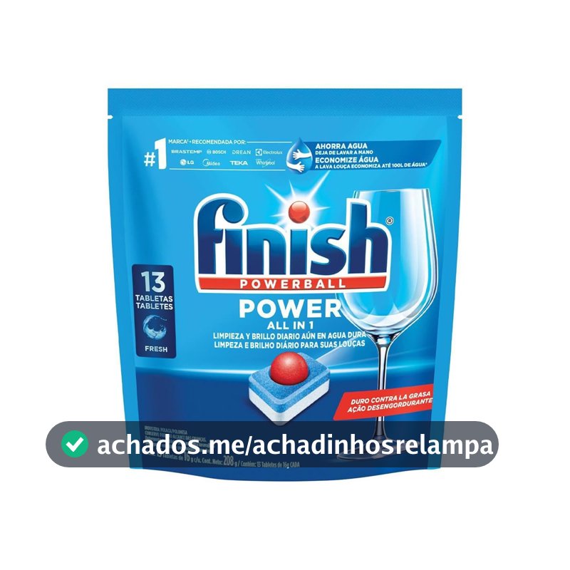 Finish Powerball Detergente para Lava Louças em Tabletes e Secante, 13 Tabletes