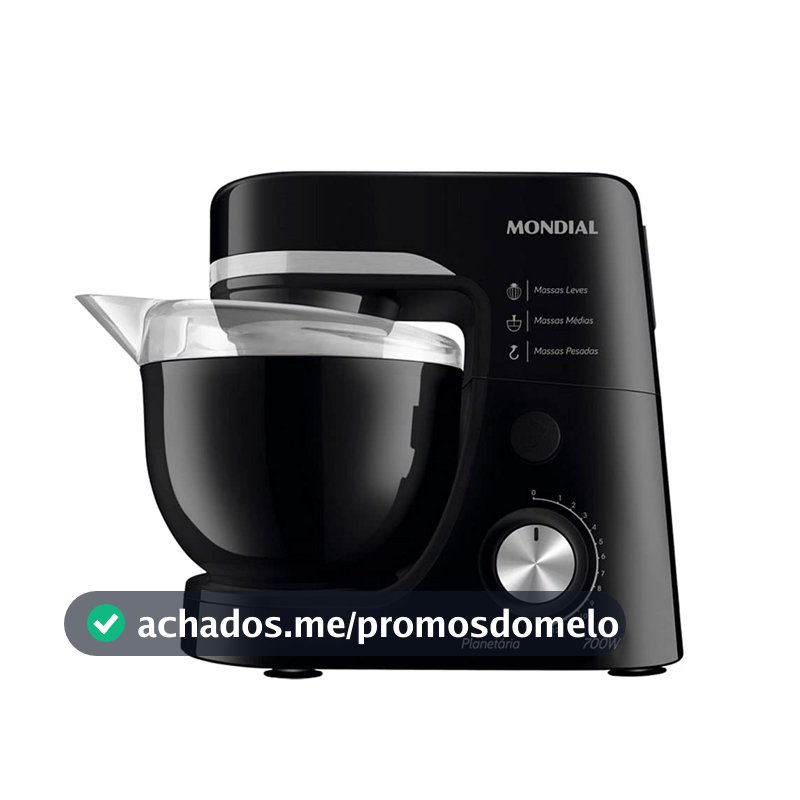 Batedeira Planetária, Mondial, Preto, 700W, 110V - BP-03-B
