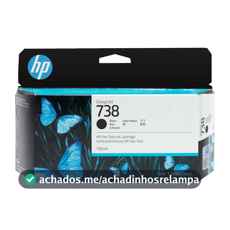 HP Cartucho de tinta 738 DesignJet - 130 ml, preto