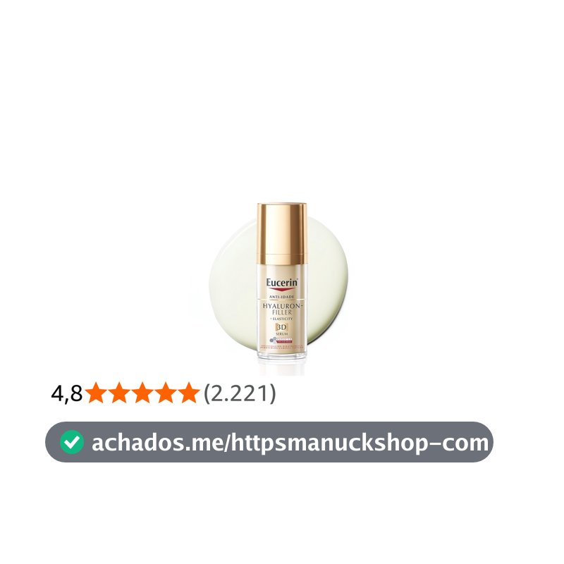 EUCERIN 3D Sérum Facial Anti-idade Firmador 30ml, Elasticity, Pele Madura, Hyaluron-Filler, Ácido Hialurônico, Antirrugas
