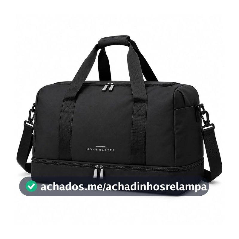 Bolsa de Academia e Viagem com Porta-Tênis e Alça Transversal