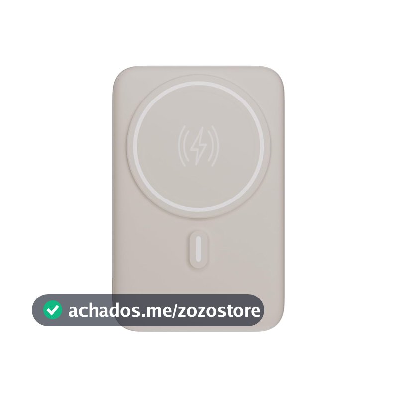 Geonav Power Bank, Carregador Portátil Universal por Indução 10.000mAh, Carregamento rápido, Suporte Dobrável, Compatível com MagSafe® PB10MAGOW Off White