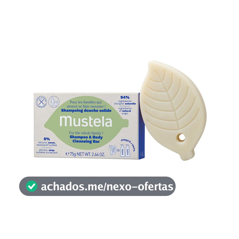 Shampoo Sólido para Corpo e Cabelo Mustela, 75g