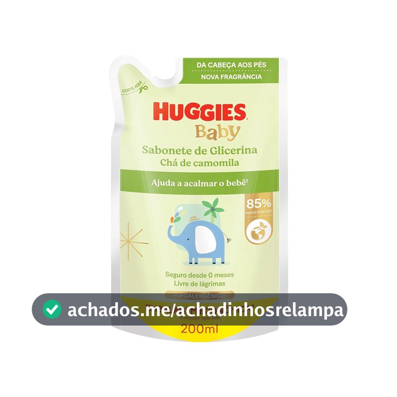 Sabonete Líquido Huggies Camomila para Recém-Nascido Refil 200 ml