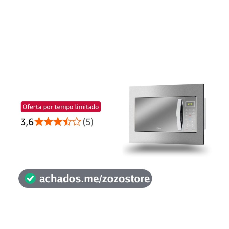 Microondasde Embutir Philco 28L Inox Limpa Fácil PMB30E 127V