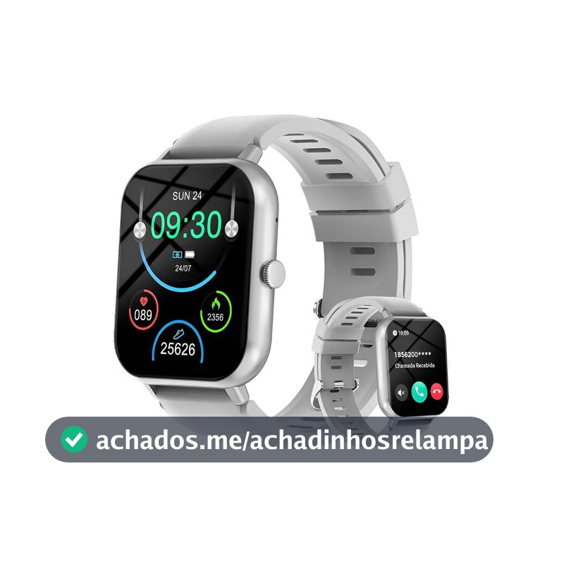 Bettdow SmartWatch, relogio smartwatch feminino com 1.83" Ecrã tátil, à prova d'água IP67, Recebimento de Notificações, relogio masculino com 100+ Modos Esportivos Faz e Recebe Ligações (Prata)