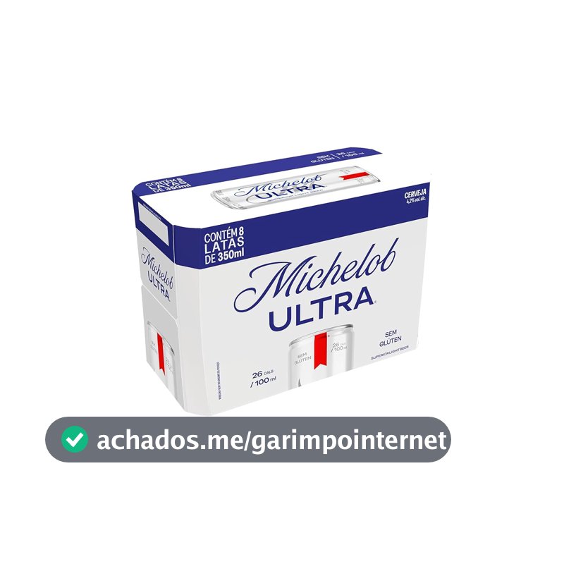 Cerveja Michelob Ultra, Lata 350ml, Pack com 8 unidades