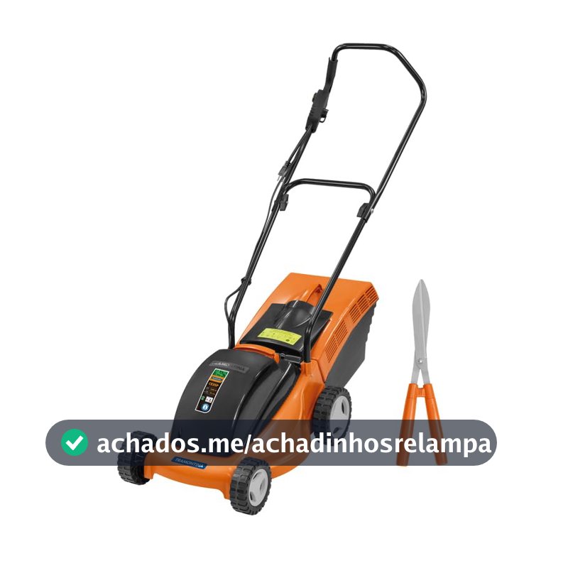 Kit Cortador de Grama Elétrico Tramontina CE35P com Coletor Rígido 1300 W 127 V e Tesoura para Cerca Viva/Grama com Lâmina Metálica e Cabo Plástico
