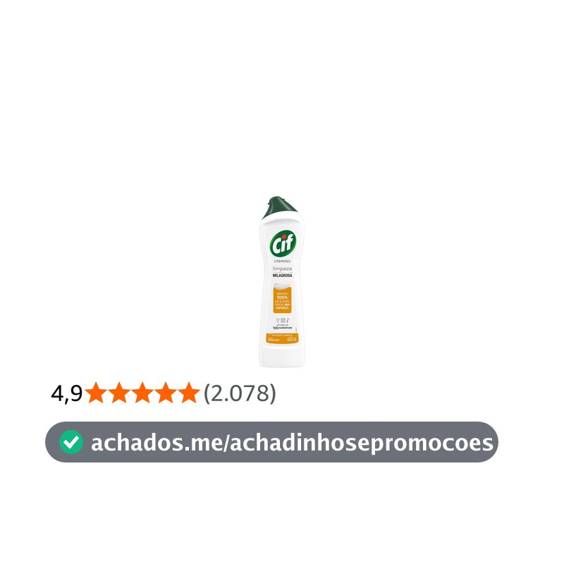 CIF Cremoso Limpeza Milagrosa Laranja 450 ml
