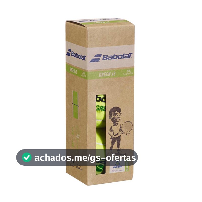 Bola De Tênis Babolat Green Stage 1, 03 Bolas, 25% pressão.