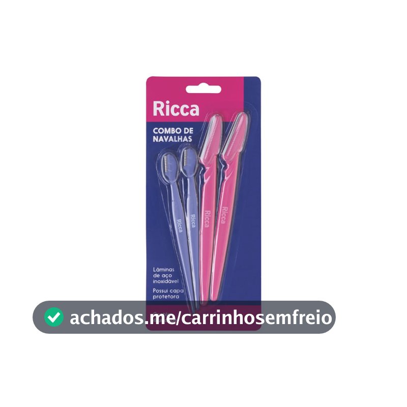 Navalhas para Sobrancelha Ricca, Pack com 4 Unidades