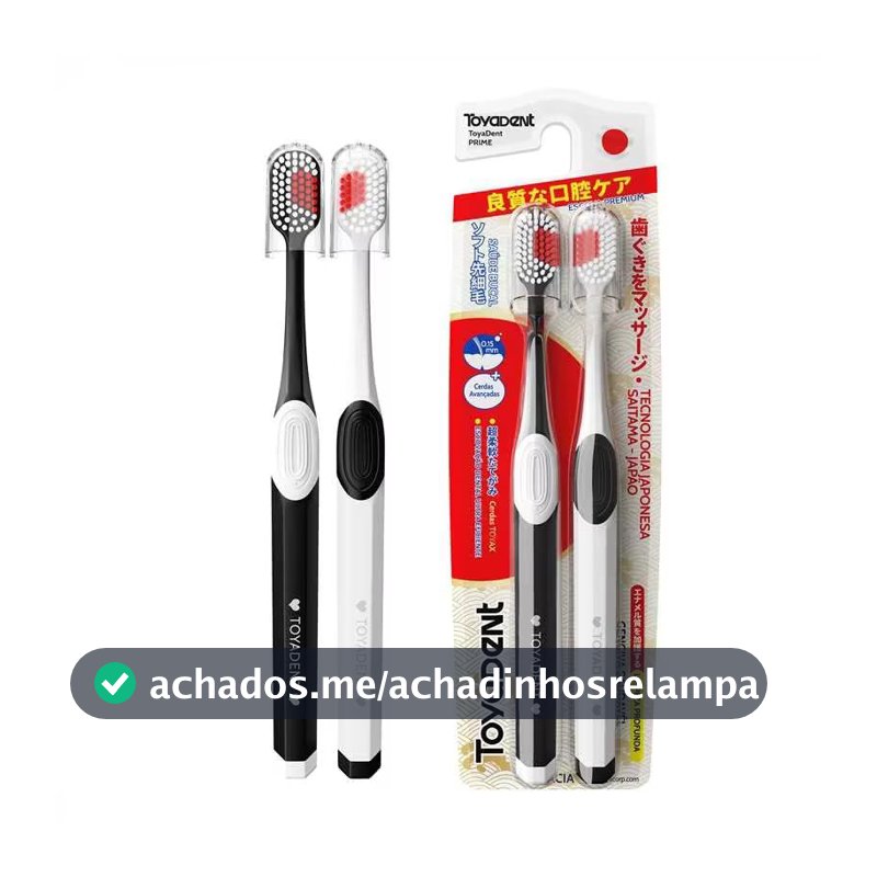 TOYADENT Escova de Dente Casal 2 Unidades, Preto e Branco