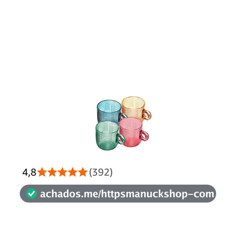 WOLFF - Conjunto 4 Xícaras de Vidro Frankfurt Colorido 220ml