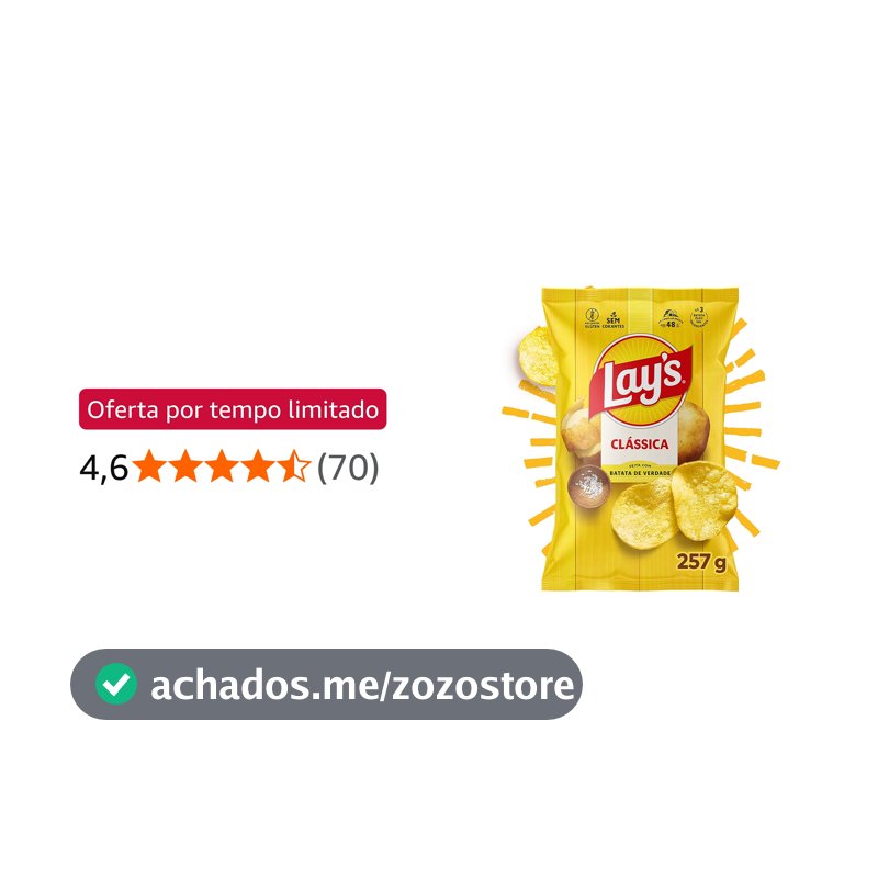 Lay's Batata Frita Lisa Clássica Original 257g