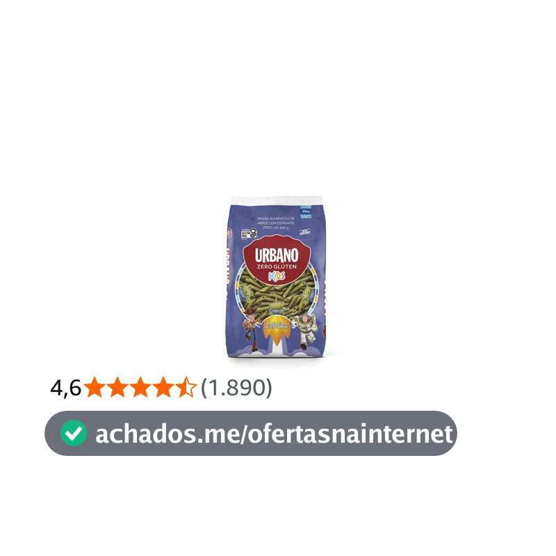 Urbano Macarrão Arroz e Espinafre Mini Pena Kids 500g