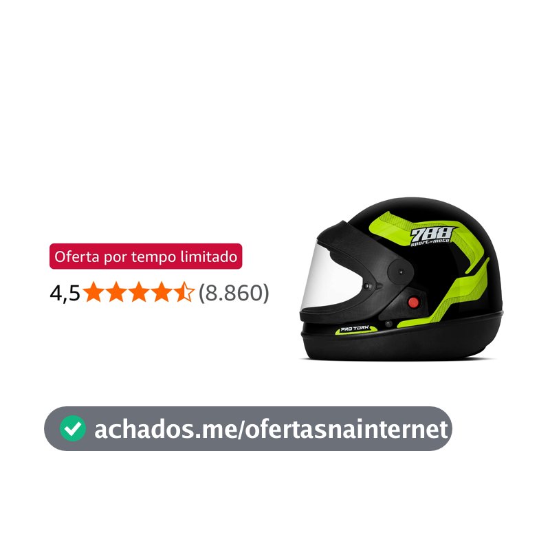 CAPACETE FECHADO PRO TORK SPORT MOTO 788 PRETO - AMARELO TAM. 58