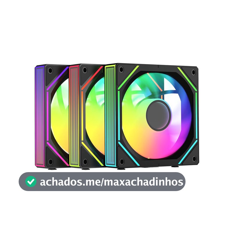 Kit com 3 Fans Gamer Ocypus Gamma F12 Uni ARGB Preto 1800 RPM 1,65 mmH20 53 CFM Gamma-F12-BK3AM00U-GL