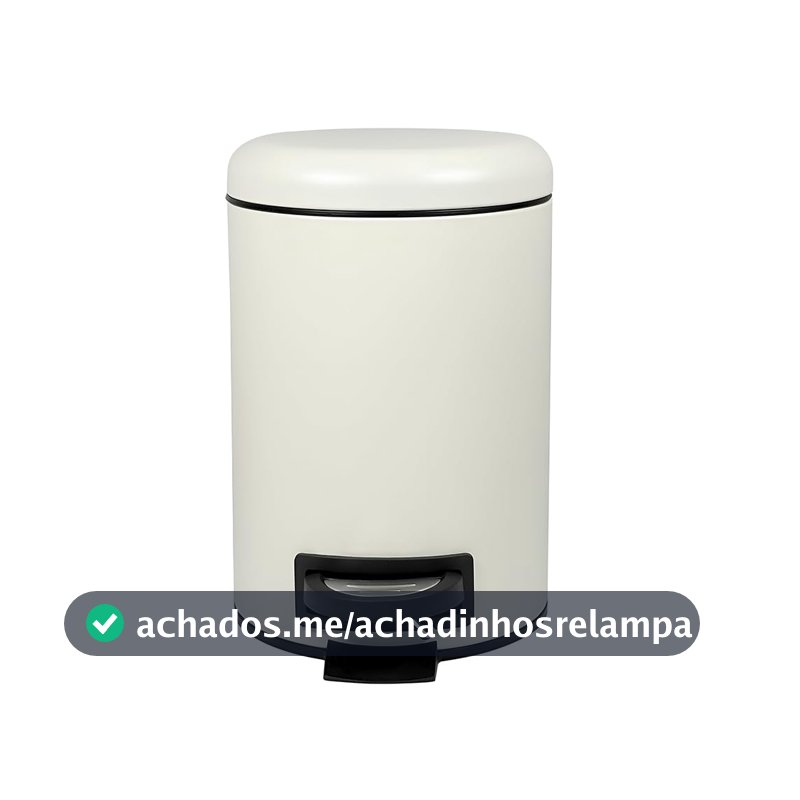 Lixeira com Pedal e Balde Brinox Class 5 L Branco