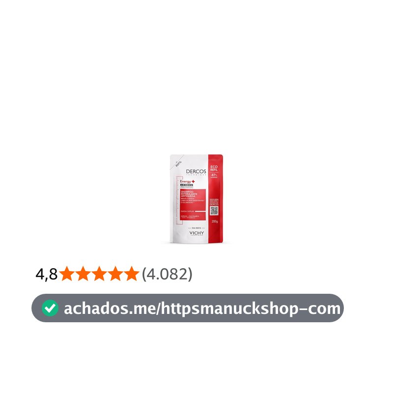 Vichy Dercos Energy+ Shampoo Antiqueda Estimulante Refil, 200g
