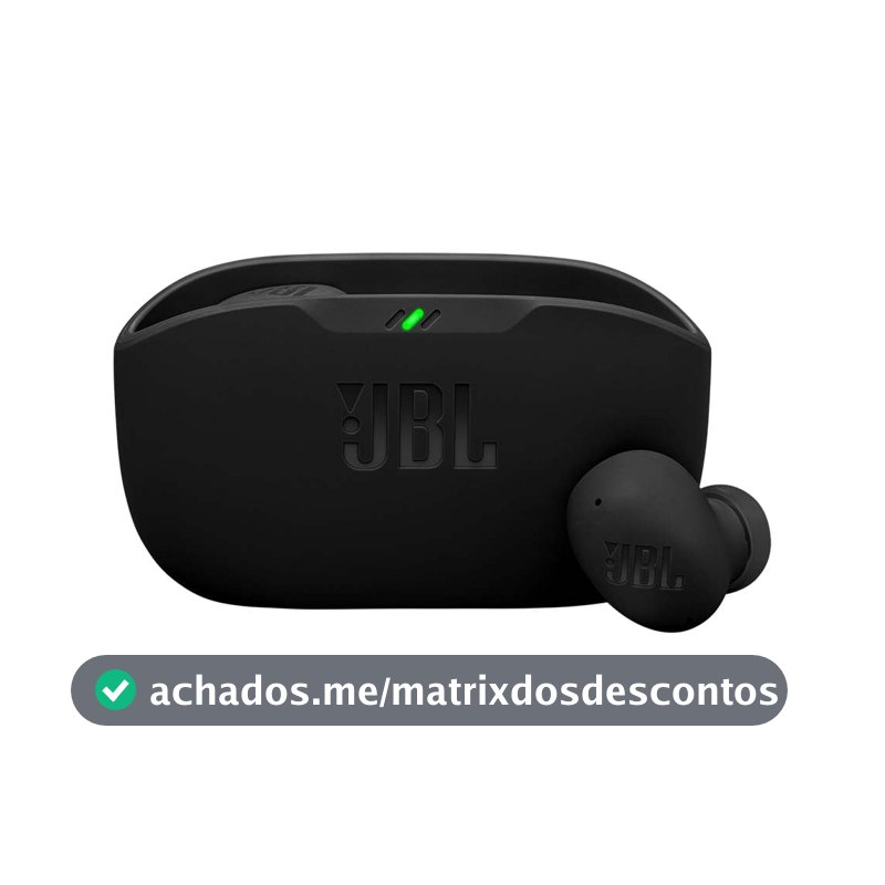 Fone de Ouvido Sem Fio, JBL, Bluetooth, Wave Buds 2, Intra Auricular, Sem Fio, Resistente À Água e Poeira - Preto