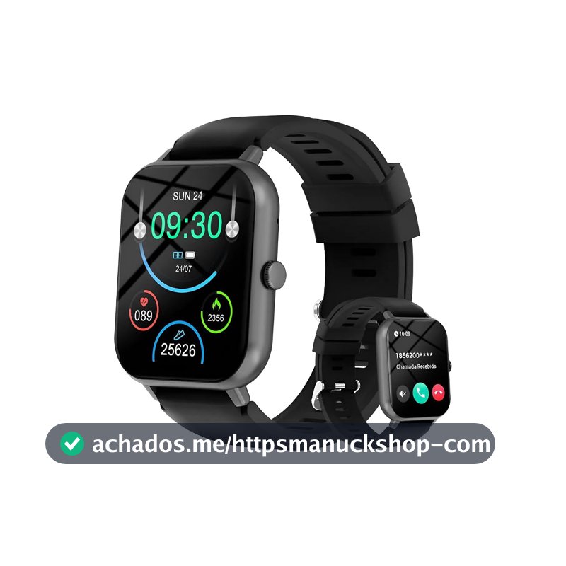 Bettdow SmartWatch, relogio smartwatch feminino com 1.83" Ecrã tátil, à prova d'água IP67, Recebimento de Notificações, relogio masculino com 100+ Modos Esportivos Faz e Recebe Ligações (Preto)