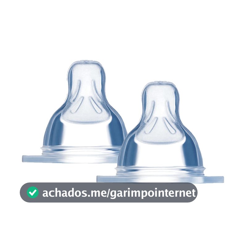 MAM Baby Kit com 2 Bicos de Mamadeira de Silicone SkinSoft Número 2, Fluxo Médio para Crianças 2+ Meses, Transparente