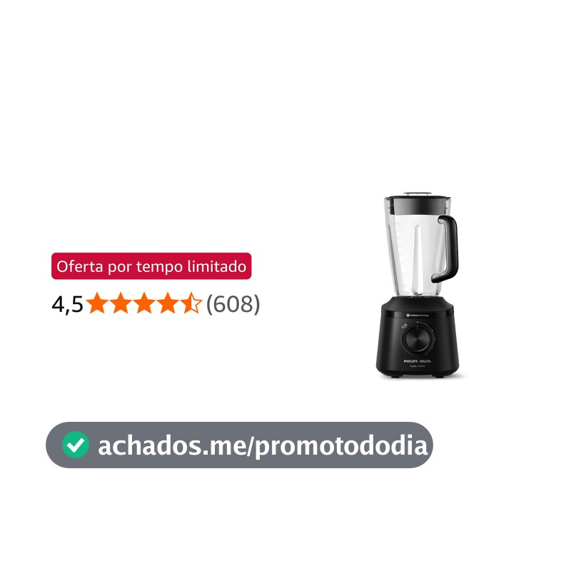 Philips Walita Liquidificador Série 3000 Turbo 1000W, Preto, 110V